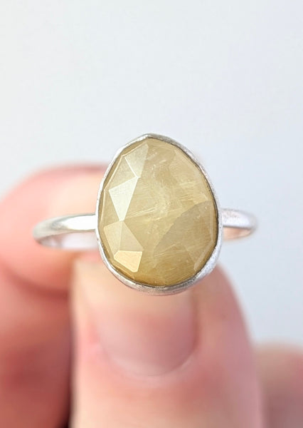 Rutile Quartz Stacking Ring, Size 8.5