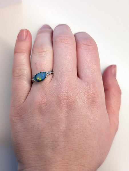 Boulder Opal Doublet Ring, Size 7