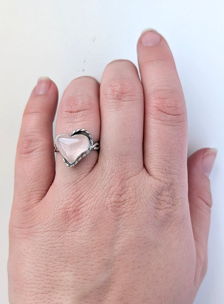 Rose Quartz Ring, Size 6.5