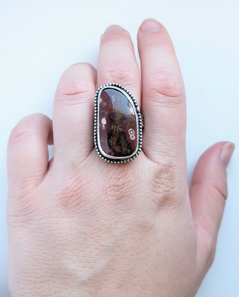 Poppy Jasper Ring,Size 8