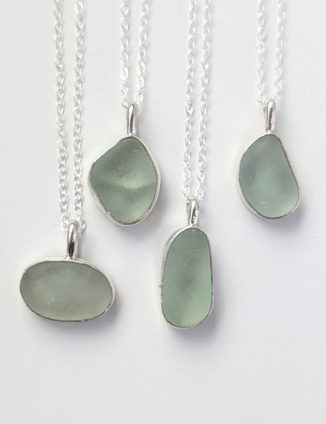 Light Blue Sea Glass Necklace