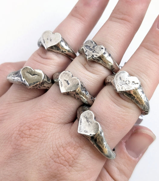 Sterling Silver Casted Heart Ring
