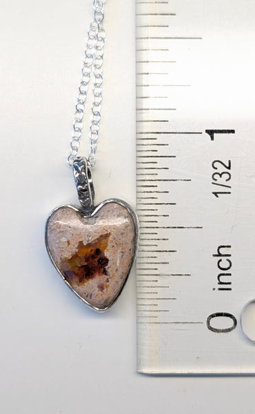 Mexican Fire Opal Heart Necklace