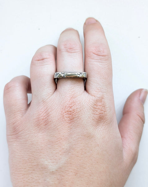 Sterling Silver Casted Square Ring