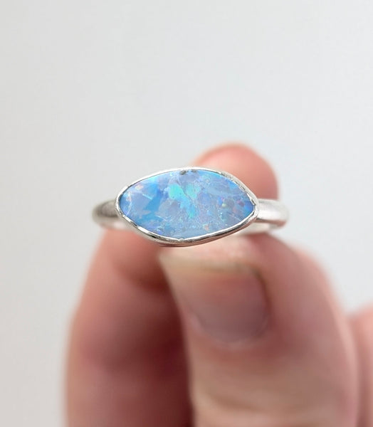 Boulder Opal Doublet Ring, Size 8.25