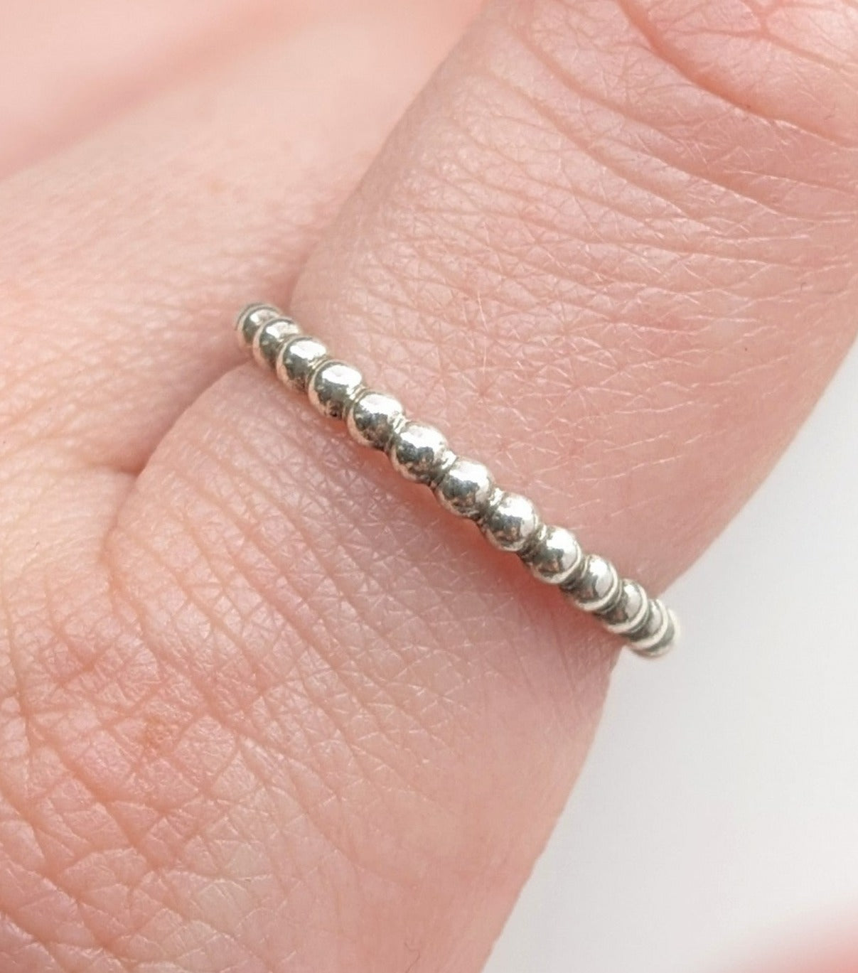 Sterling Silver Dotted Stacking Ring