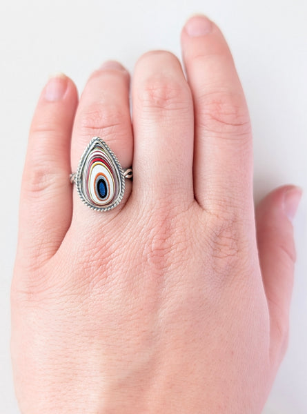 Fordite Ring, Size 6.5