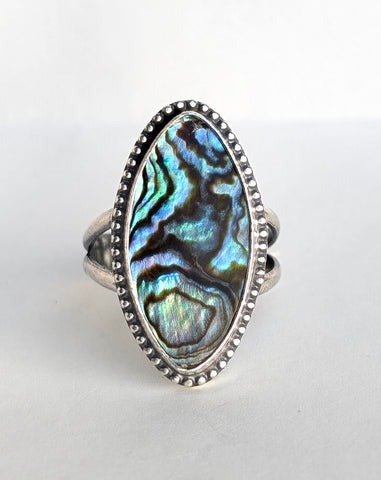 Abalone Shell Ring, size 9