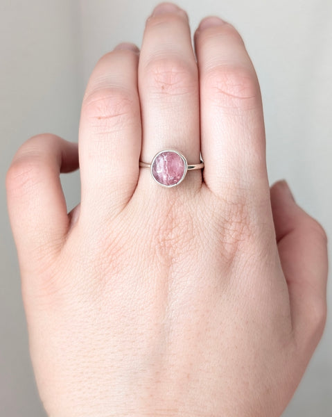 Rhodonite Buffalo Ring, Size 9.5