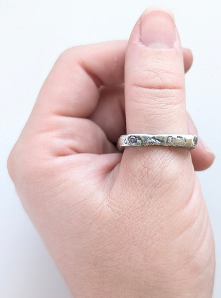 Casted Purple CZ Ring, Size 10.5