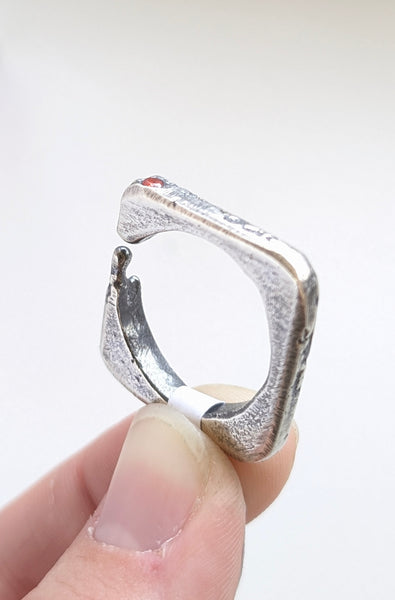 Casted Orange CZ Ring, Size 8