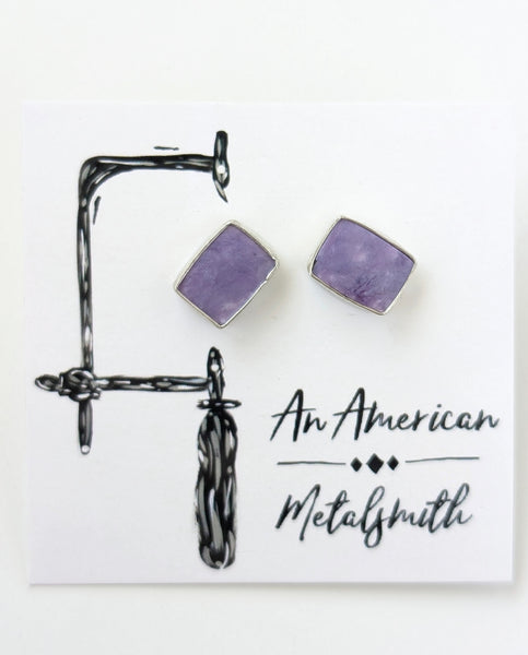Charoite Stud Earrings
