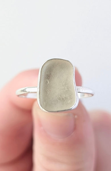 Sea Glass Stacking Ring, Size 10