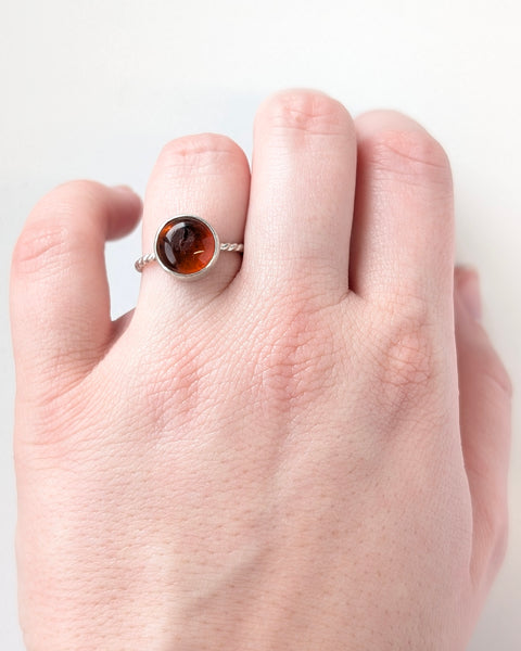 Amber Ring, Size 6.5