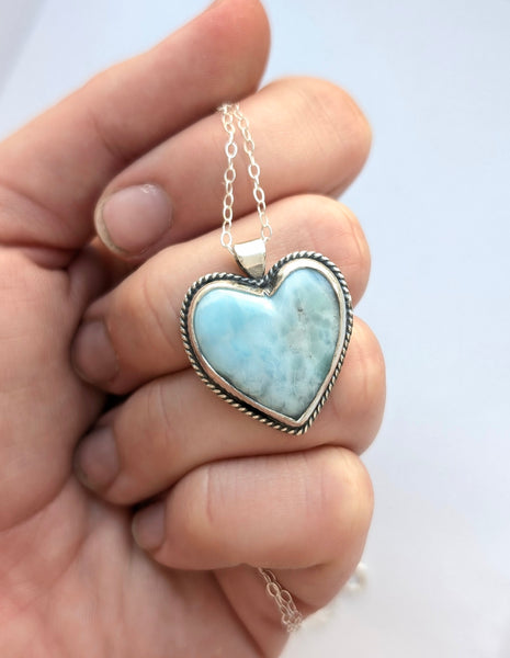 Larimar Heart Necklace