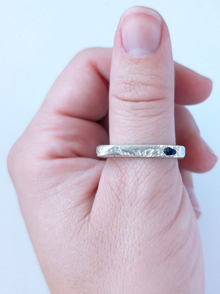 Casted Lab Sapphire Ring, Size 12