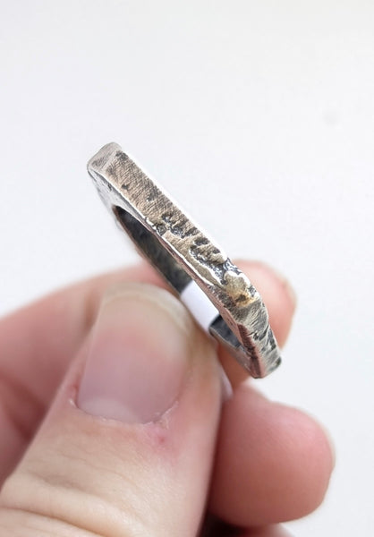 Sterling Silver Casted Square Ring