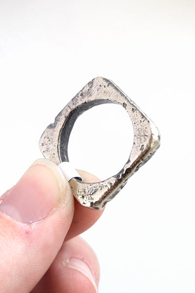 Sterling Silver Casted Square Ring