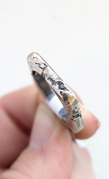 Casted Light Blue CZ Ring, Size 6