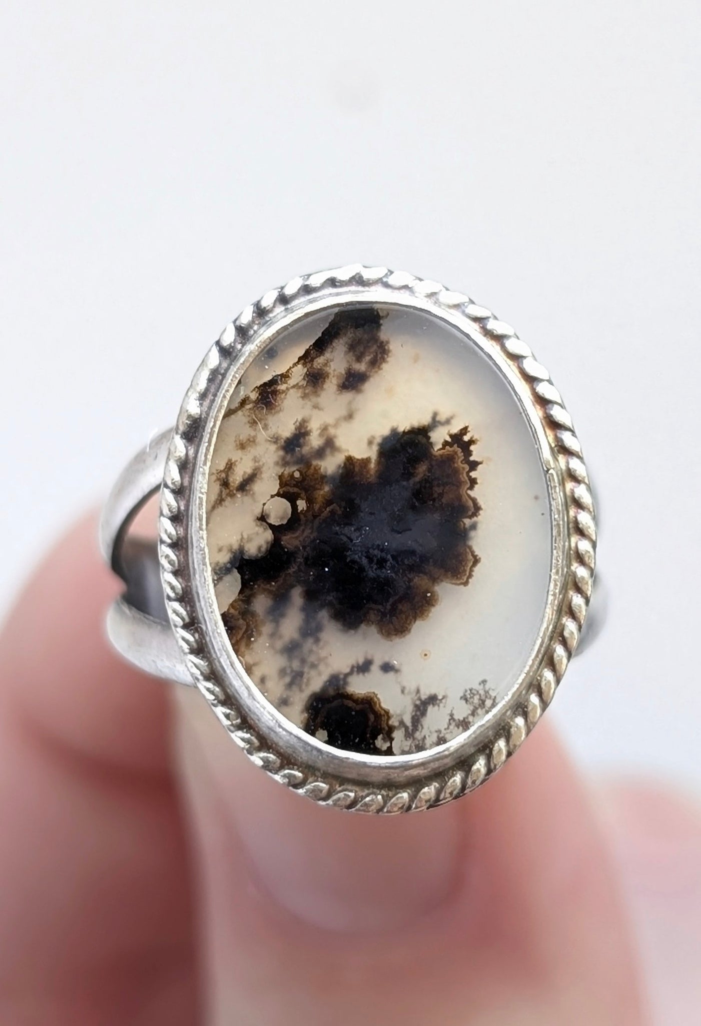 Dendritic Agate Ring,Size 7.5