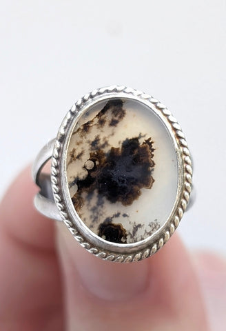 Dendritic Agate Ring,Size 7.5