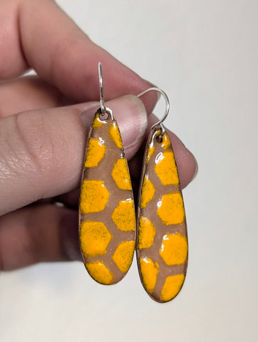 Honeycomb Enamel Earrings