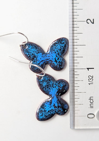 Enameled Butterfly Earrings