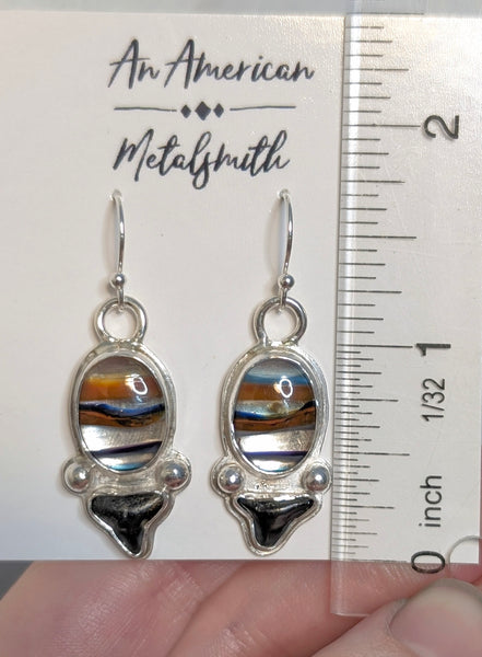 Surfite and Sharks Teeth Earrings