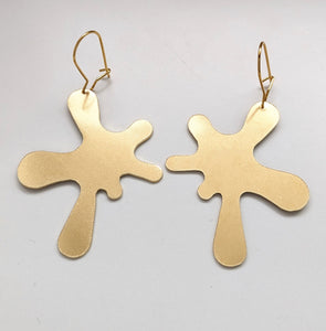 Paint Splatter Brass Earrings