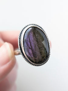 Purple Labradorite Ring, Size 9.5