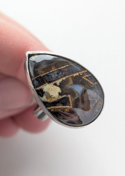 Sagenite Agate Ring Size 10.75
