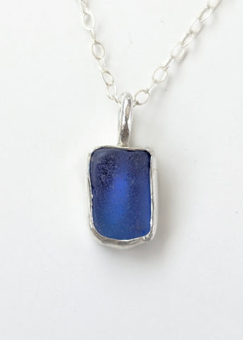 Cobalt Blue Sea Glass Necklace