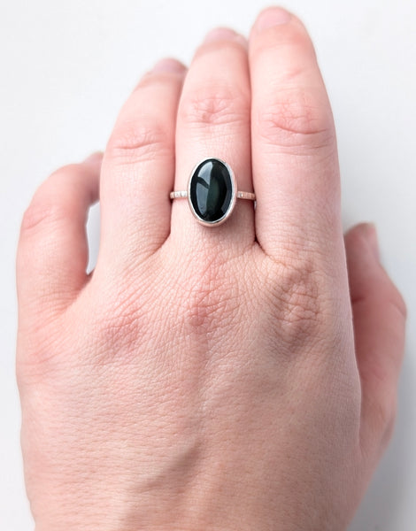 Rainbow Obsidian Ring, Size 8