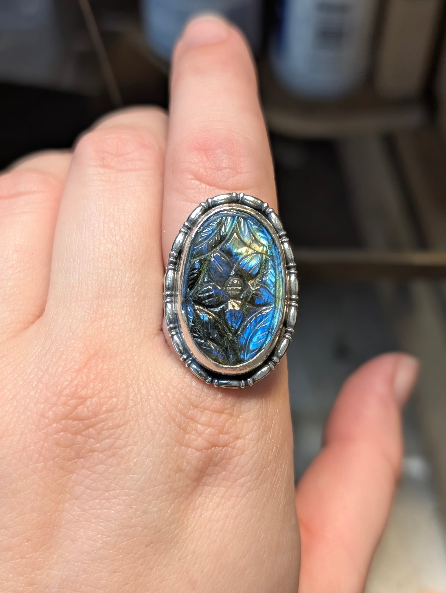 labradorite ring