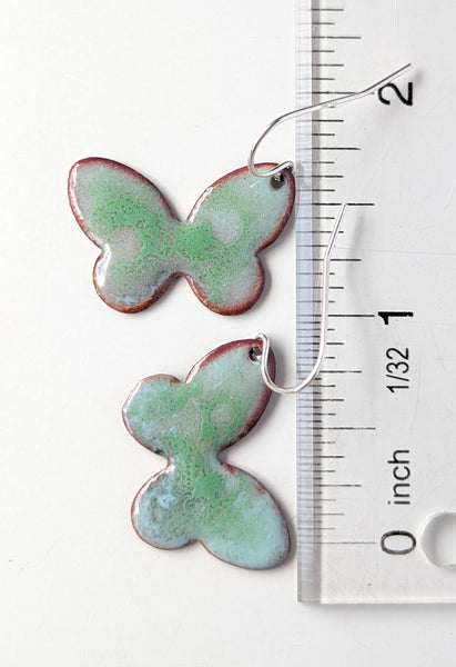 Enameled Butterfly Earrings