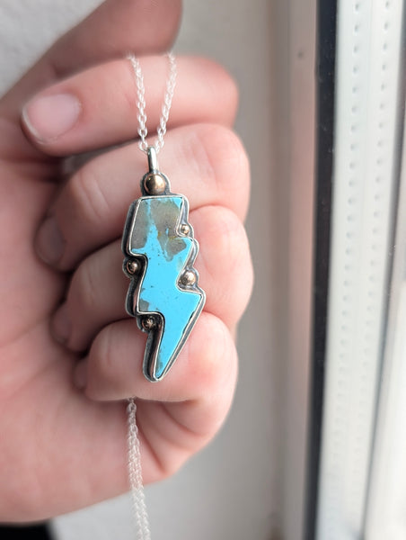 Turquoise Lightning Bolt Necklace