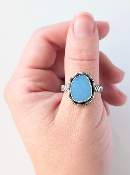 Boulder Opal Doublet Ring, Size 13