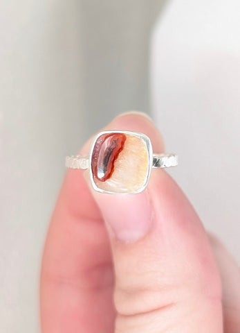 Moss Agate Ring, Size 6
