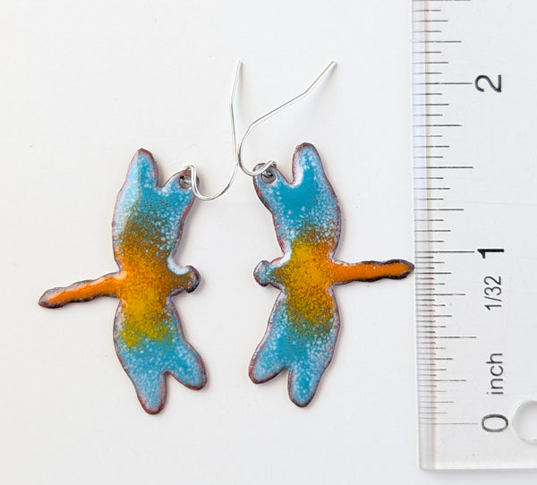 Enameled Dragonfly Earrings