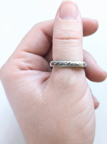 Casted Orange CZ Ring, Size 8
