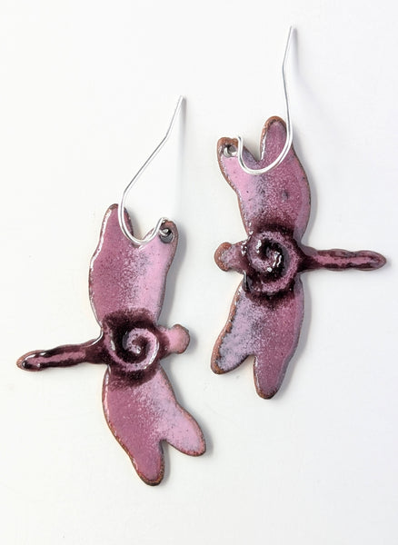 Enameled Dragonfly Earrings