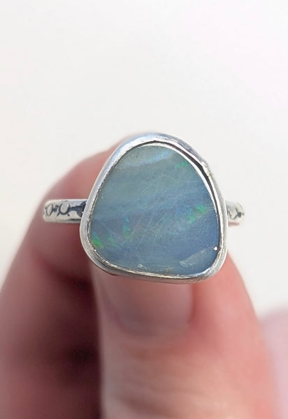 Boulder Opal Doublet Ring, Size 8
