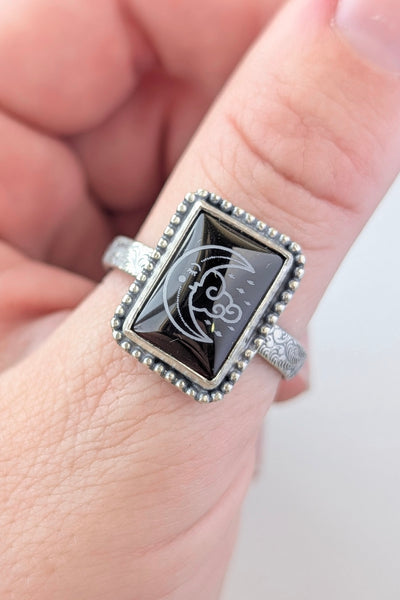 Black Onyx Ring, Size 11.5