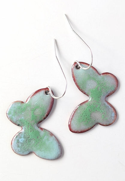 Enameled Butterfly Earrings