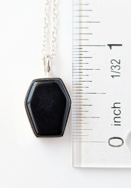 Black Onyx Coffin Necklace