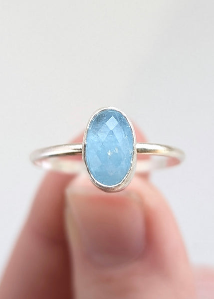 Aquamarine Stacking Ring, Size 10.5