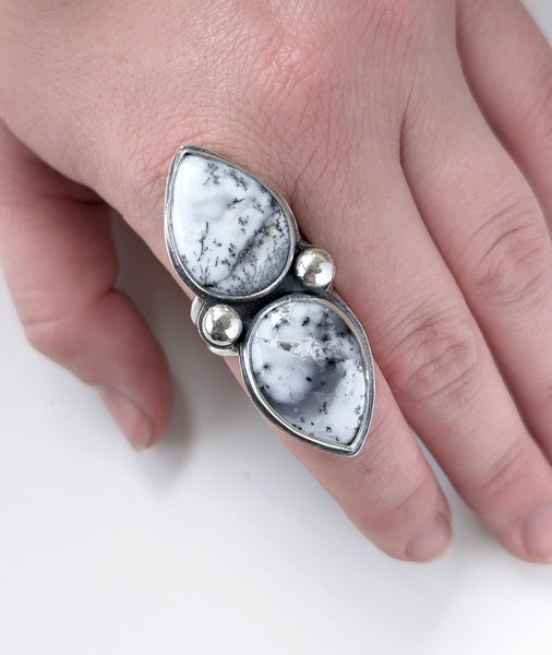Dendritic Agate Ring, Size 10