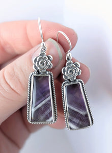 Chevron Amethyst Earrings