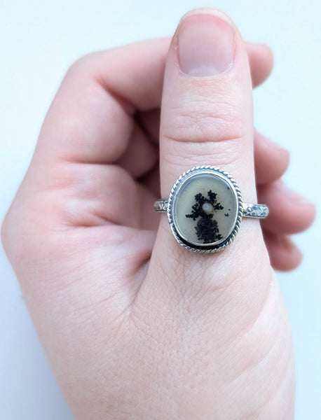Dendritic Agate Ring, Size 12.5