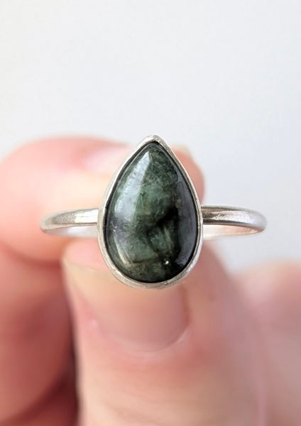 Emerald Stacking Ring, Size 9